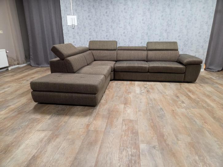 Mooi Bruin Hoekbank, Huis en Inrichting, Banken | Bankstellen, Gebruikt, Hoekbank, Vierpersoons of meer, 300 cm of meer, 150 cm of meer