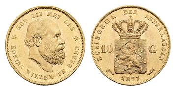 Gouden tientje 10 gulden 1877 beschikbaar voor biedingen