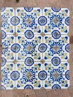 370 st, 6,5m2 kleurrijke antieke Franse tegels kobalt blauw, Ophalen
