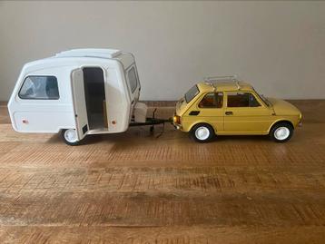 Fiat 126p met caravan  1/8 Deagostini Altaya Pocher Hachette beschikbaar voor biedingen