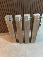 Eiken houten tafelpoot tafelpoten 10x10 set van 4 whitewash, Tuin en Terras, Palen, Balken en Planken, Ophalen of Verzenden, Zo goed als nieuw