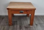 Teakhouten salontafel met lade, Gebruikt, Vierkant, 55 tot 75 cm, Hout