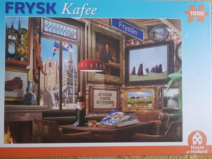 House of Holland puzzel. Frysk kafee. 1000 stukjes., Hobby en Vrije tijd, Denksport en Puzzels, Zo goed als nieuw, Legpuzzel, 500 t/m 1500 stukjes