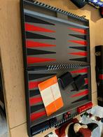 Backgammon in luxe leren koffel xl 59,5x 48cm, Ophalen of Verzenden, Zo goed als nieuw