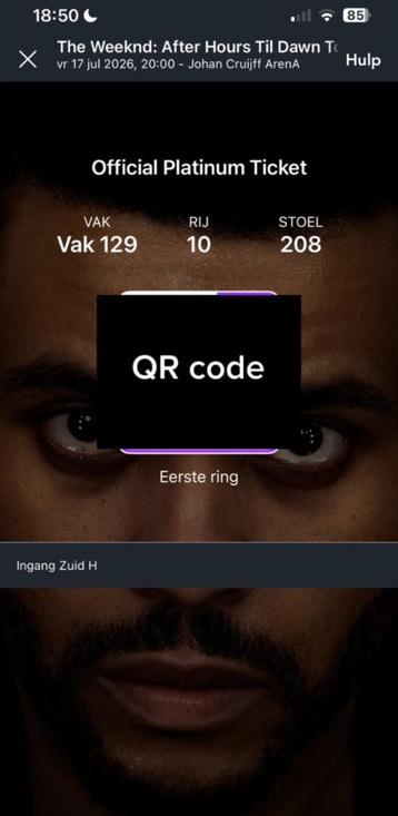 1 Ticket The Weeknd concert 17 juli 2026. beschikbaar voor biedingen