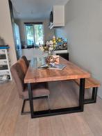 eettafel met 3 stoelen en bank, Huis en Inrichting, Ophalen, 200 cm of meer, Zo goed als nieuw, Vijf personen of meer