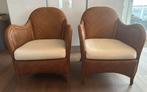 2 mooie rotan stoelen afgewerkt met hout, Huis en Inrichting, Stoelen, Ophalen, Gebruikt, Twee, Bruin