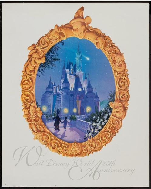Originele Disney World 25 jaar (Orlando) 50x40 nog in rol., Verzamelen, Disney, Nieuw, Plaatje of Poster, Overige figuren, Ophalen of Verzenden