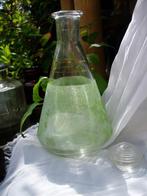 Deels Groen Glazen Karafje Erlenmeyervorm Laboratoriumglas, Antiek en Kunst, Antiek | Glas en Kristal, Ophalen of Verzenden