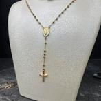 14k gouden rozenkrans ketting kruis model, Sieraden, Tassen en Uiterlijk, Kettingen, Ophalen of Verzenden, Zo goed als nieuw, Goud
