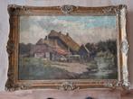 Schilderij Boerderij gesigneerd J. Leeuwenburgh Dz, Ophalen of Verzenden