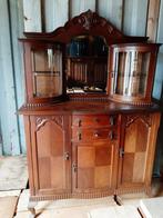 Antieke Buffetkast met Glazen Deurtjes, Gebruikt, Glas, 150 tot 200 cm, 150 tot 200 cm