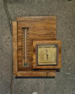 Antiek Houten Art Deco Weerstation Barometer met Thermomete, Audio, Tv en Foto, Weerstations en Barometers, Gebruikt, Ophalen of Verzenden