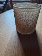 WAXINELICHT GLAS BEIGE BUBBELS, Huis en Inrichting, Woonaccessoires | Kandelaars en Kaarsen, Ophalen of Verzenden, Beige, Overige materialen