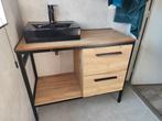 Badkamermeubel hout look, Huis en Inrichting, Badkamer | Badkamermeubels, Ophalen, Gebruikt, 50 tot 100 cm, Minder dan 100 cm