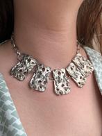 Statement ketting zilverkleurig, Sieraden, Tassen en Uiterlijk, Kettingen, Gebruikt, Ophalen of Verzenden, Zilver, Overige materialen