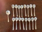 16 verzilverde koffielepeltjes en suikerlepel, Ophalen of Verzenden, Zo goed als nieuw, Zilver