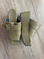 Shabbies muiltjes sleehak groen nieuw echt leer 37, Shabbies Amsterdam, Nieuw, Groen, Sandalen of Muiltjes