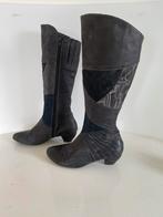 Yoyoli 207) Think 38 leren laarzen verschillende soort leer, Kleding | Dames, Schoenen, Hoge laarzen, Zwart, Think!, Ophalen of Verzenden