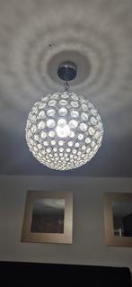 Zilveren Lamp met Steentjes, Huis en Inrichting, Lampen | Hanglampen, Gebruikt, Ophalen of Verzenden, Glas, Modern