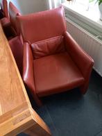 6 Rode Leren Eetkamerstoelen, Ophalen, Vijf, Zes of meer stoelen