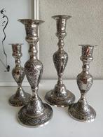 Set van 4 verzilverde kandelaren, Ophalen of Verzenden, Zilver