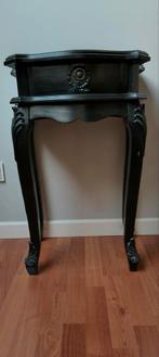 Sidetable brocante zwart, Huis en Inrichting, Tafels | Sidetables, Ophalen, Gebruikt, Minder dan 50 cm, Overige vormen