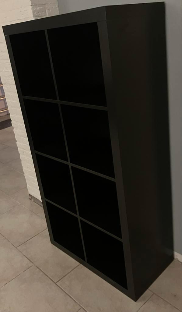 IKEA Kallax Kast - Zwart, Huis en Inrichting, Kasten | Boekenkasten, Gebruikt, 50 tot 100 cm, 100 tot 150 cm, 25 tot 50 cm, Met plank(en)