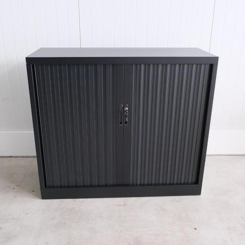 Roldeurkast, Zwart, 120x45x105cm (bxdxh), 1legbord, RD115, Huis en Inrichting, Kasten | Roldeurkasten en Archiefkasten, Gebruikt