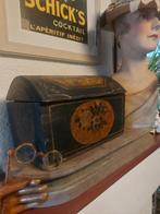 Echt antiek klein bruidskistje m bol deksel & beschildering, Antiek en Kunst, Ophalen of Verzenden