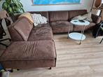 hoekbank suède leder bruin umix 260x240 cm, Ophalen, 250 tot 300 cm, Gebruikt, Leer