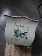 Brocante  planten/ bak tea time, Tuin en Terras, Bloembakken en Plantenbakken, Ophalen of Verzenden, Zo goed als nieuw, Rond, Minder dan 30 cm