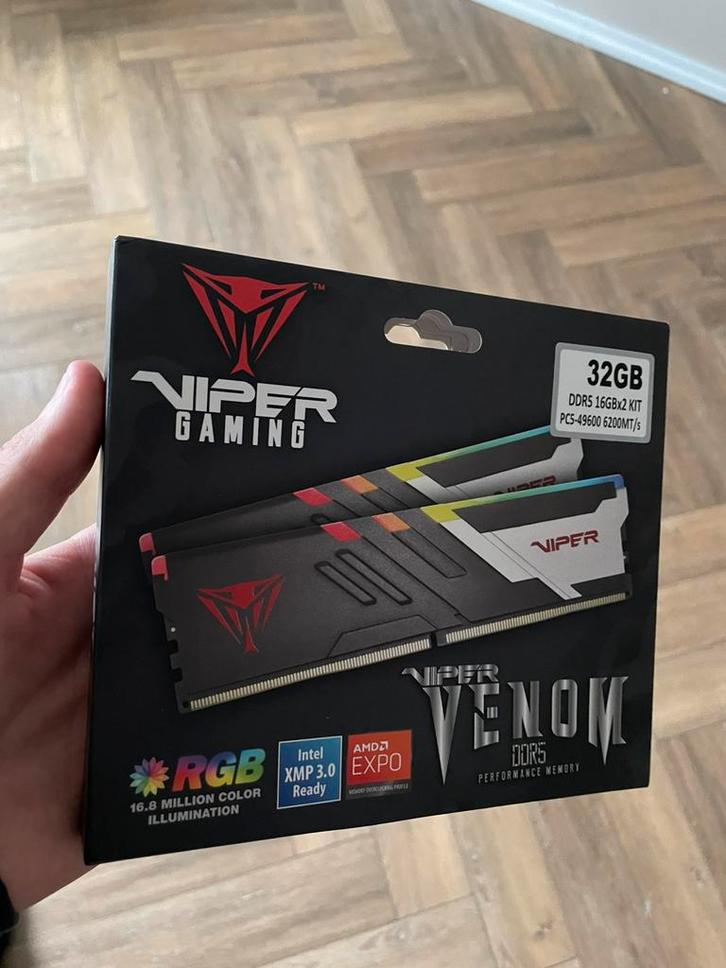 SEALED DDR5 6200MHz RGB 32GB Patriot Viper Venom RAM CL40, Computers en Software, RAM geheugen, Nieuw, Desktop, 32 GB, DDR5, Ophalen of Verzenden