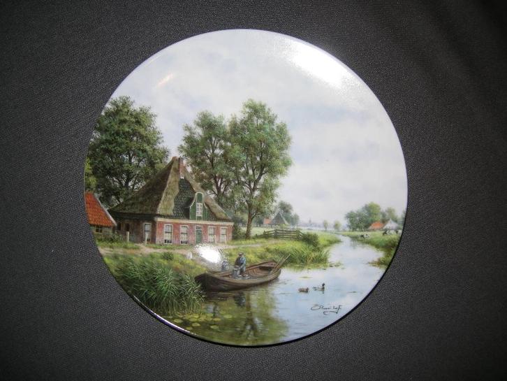 Wandbord "stolp aan het water", Antiek en Kunst, Antiek | Servies los, Ophalen of Verzenden