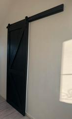 Houten schuifdeur, staldeur look, zwart, loft., Ophalen, Gebruikt, 80 tot 100 cm, 215 cm of meer