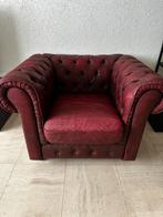 Chesterfield  vintage stoel, Gebruikt, 125 tot 150 cm, Leer, Ophalen of Verzenden