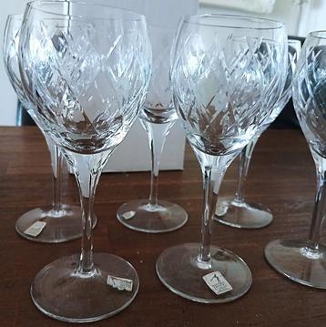 6 Vintage Kristal Wijnglazen Fostoria beschikbaar voor biedingen