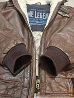 PME Legend buffel leren winterjas met vast bont (M) ingevet, Kleding | Heren, Jassen | Winter, Bruin, Maat 48/50 (M), Ophalen of Verzenden