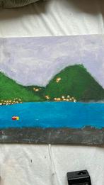 Figuratief schilderij van Lake lugano in Italië, Antiek en Kunst, Kunst | Schilderijen | Abstract, Verzenden