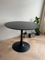 Zwarte ronde eettafel 100cm, Huis en Inrichting, Ophalen, Gebruikt, 50 tot 100 cm, Vier personen