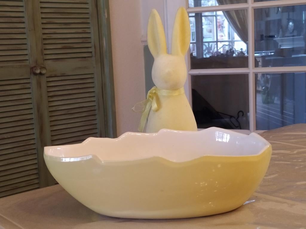 Grote eierschaal zacht geel, Ophalen of Verzenden