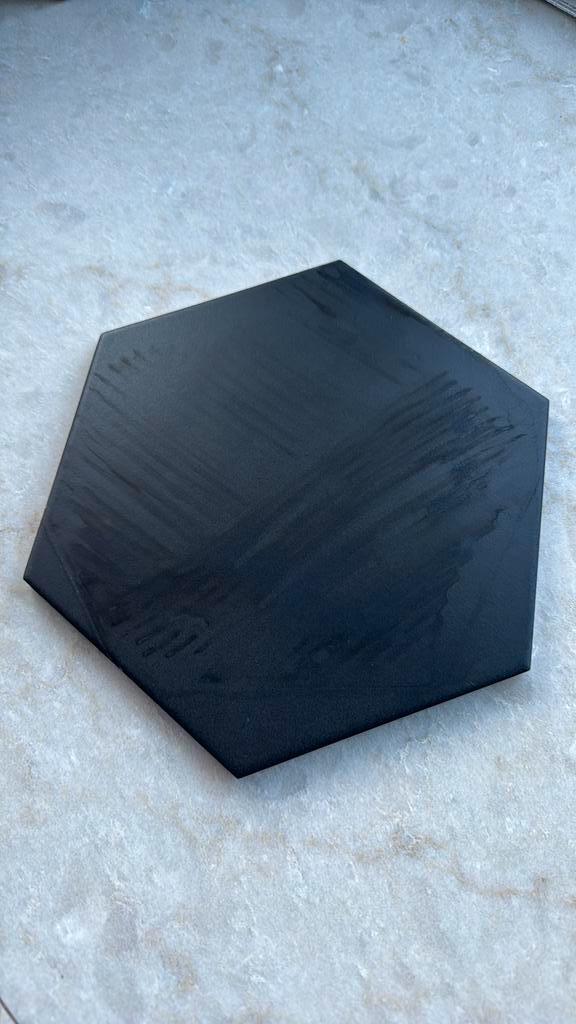 Hexagon tegel - mat zwart - 12 stuks, Doe-het-zelf en Verbouw, Tegels, Zo goed als nieuw, Wandtegels, Keramiek, Minder dan 20 cm