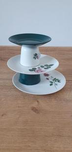 Etagere kopjes en bordjes groen wit roze rozen, Huis en Inrichting, Woonaccessoires | Etagères, Ophalen of Verzenden, Zo goed als nieuw