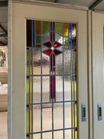 Set schuif / en-suite deuren met glas in lood 211x136cm., Antiek en Kunst, Ophalen