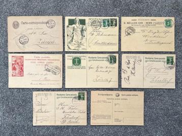 8x zeer oude briefkaarten Zwitserland vanaf 1882 zeldzaam beschikbaar voor biedingen