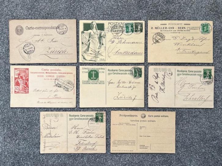 8x zeer oude briefkaarten Zwitserland vanaf 1882 zeldzaam, Postzegels en Munten, Brieven en Enveloppen | Buitenland, Briefkaart