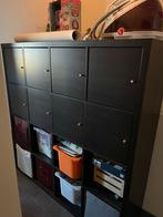 Ikea Kallax kast en deurtjes - Zwartbruin, Ophalen, Kunststof, Gebruikt, 100 tot 150 cm