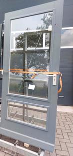 Hardhouten achterdeur met dubbelglas, Doe-het-zelf en Verbouw, Kozijnen en Schuifpuien, 75 tot 150 cm, Gebruikt, Raamkozijn, Ophalen of Verzenden