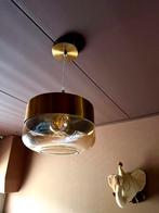 Hanglamp messing glas design ufo space age, Huis en Inrichting, Lampen | Plafondlampen, Ophalen of Verzenden, Zo goed als nieuw
