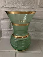 Groen glazen vaas, Huis en Inrichting, Woonaccessoires | Vazen, Ophalen of Verzenden, Minder dan 50 cm, Groen, Glas